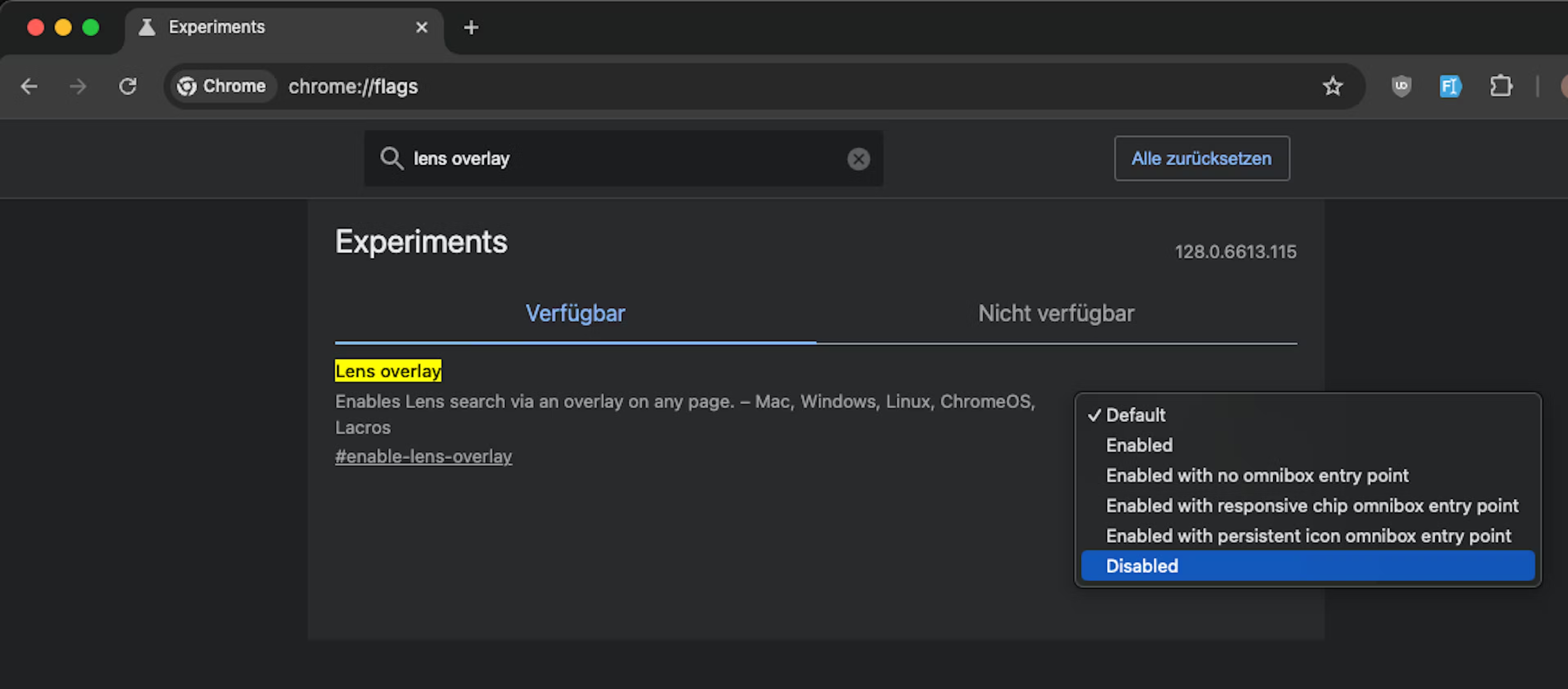 Google Lens in der Leiste deaktivieren